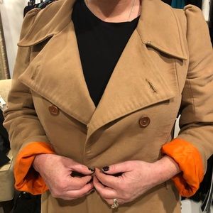 Puffy Sleeve Double Breasted Long Pea Coat